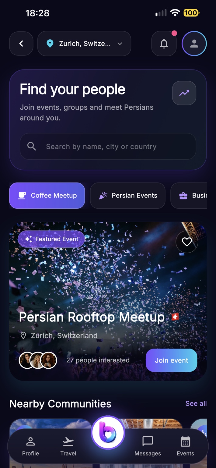 Besana community screen